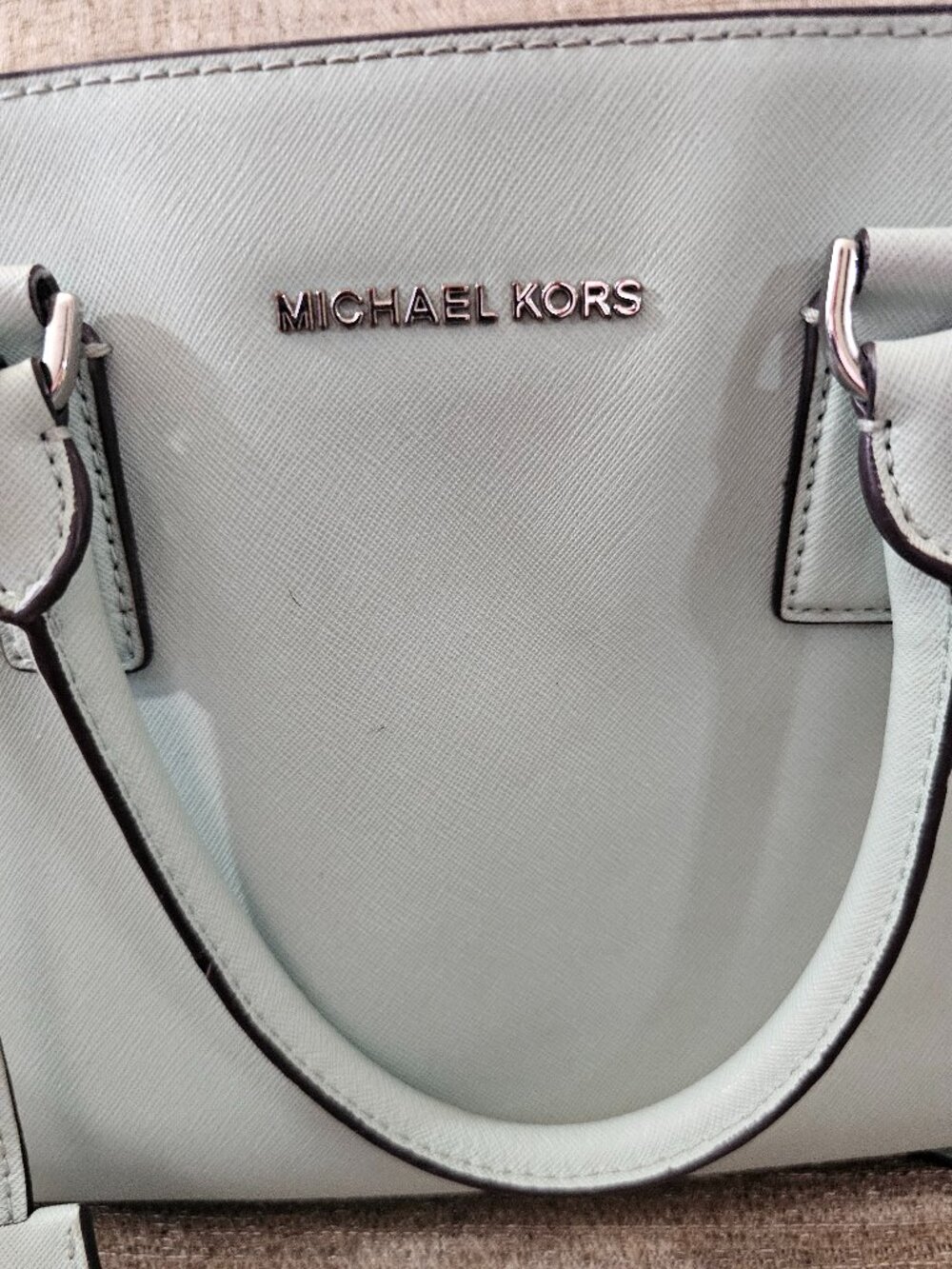 Michael Kors Mint Green Saffiano Leather Satchel Crossbody Bag - Picture 3 of 16